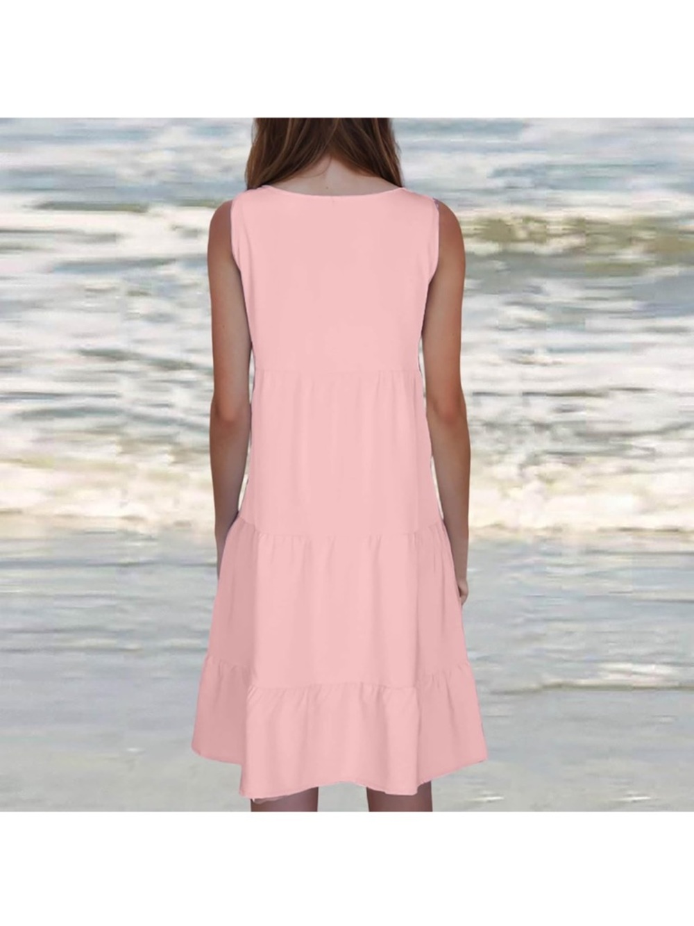 Sleeveless Pink Summer Dress - Picture 3 of 6